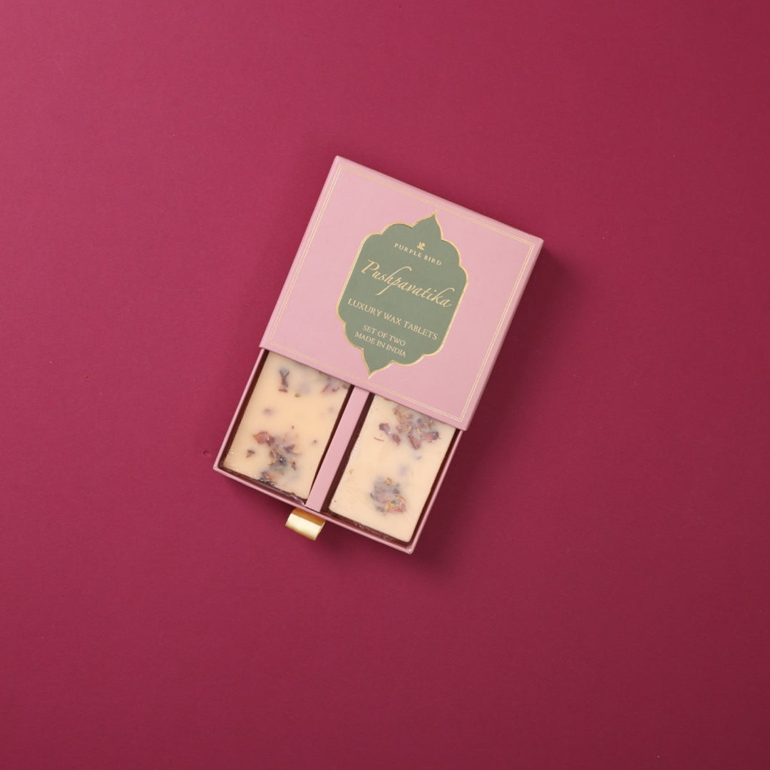 Purple Bird Pushpavatika Luxury Wax Tablet - Indian Rose (Set of Two)