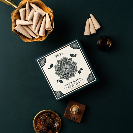 House of Anava Mystic Myrrh Dhoop Cones (Pack of 3)