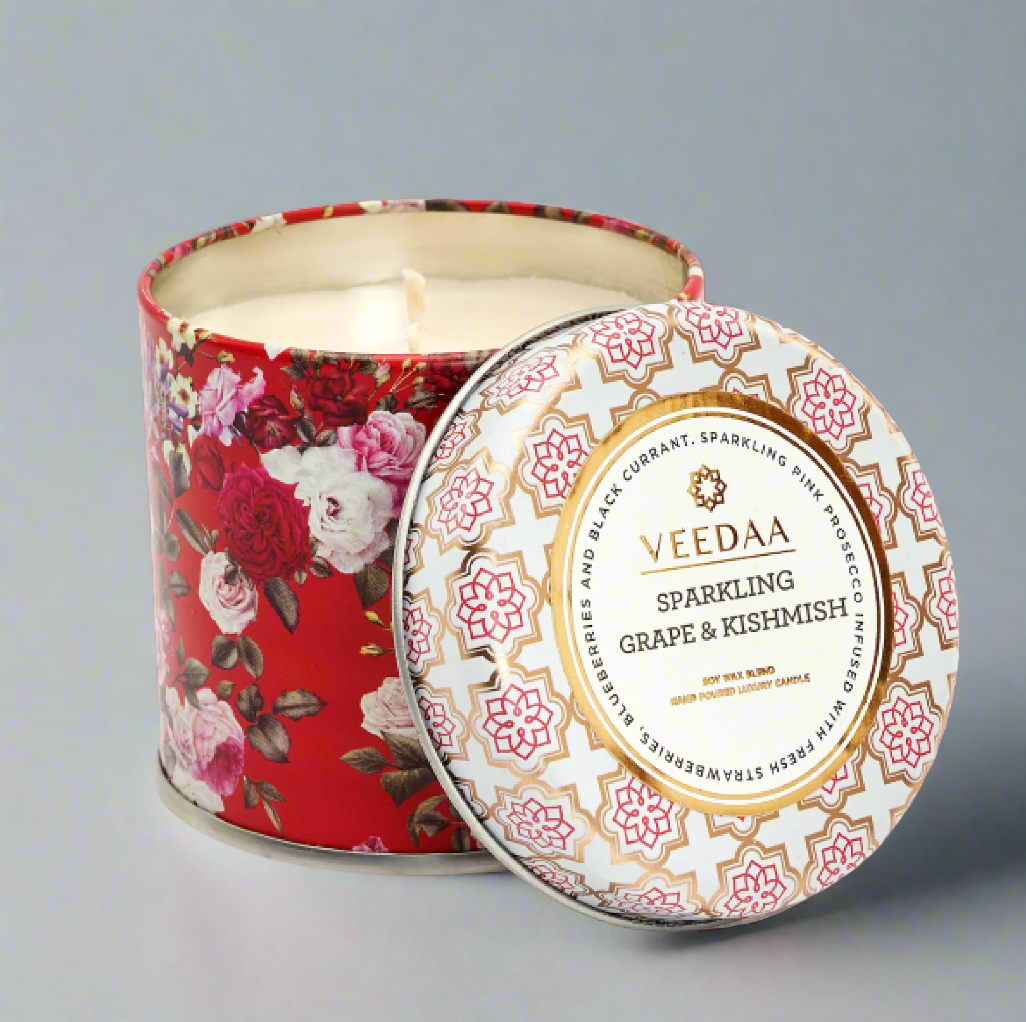 Veedaa Sparkling Grape & Kishmish Mason Tin Candle – Purple Bird ...