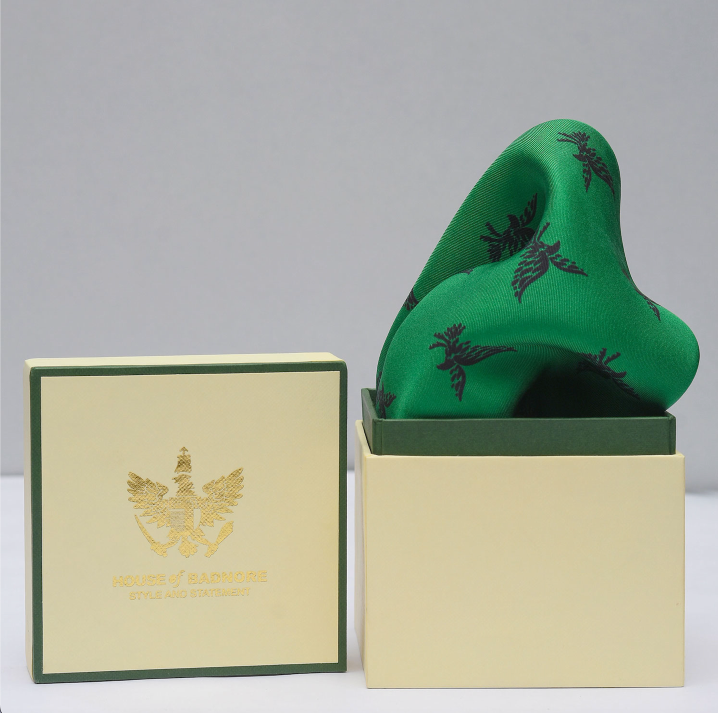 House of Badnore Eagle Pocket Square - Green