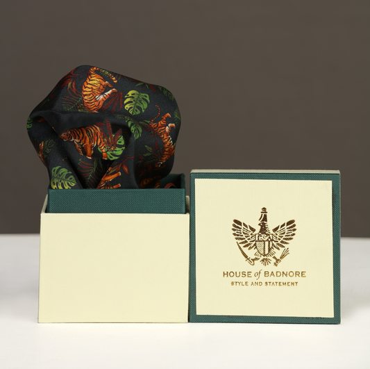 House of Badnore Eye of the Tiger Pocket Square