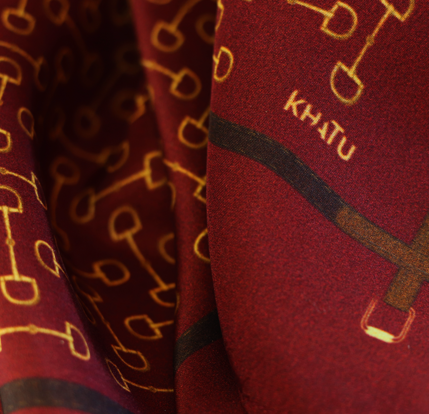 Khatu Maroon Snaffle Bit Pocket Square