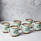India Circus Grandeur Greens Mugs (Set of 6)
