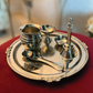 Purple Bird ‘Simran’ Silver-Plated Round Pooja Thali with Bell & Accessories