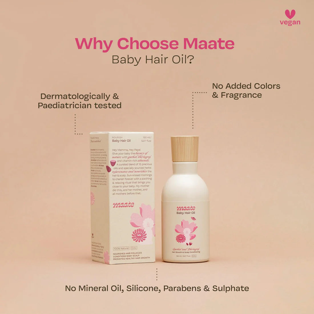 Maate 100% Natural Baby Hair Oil (150ml)