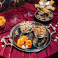 Purple Bird 'Seva' Round Silver Plated Tray
