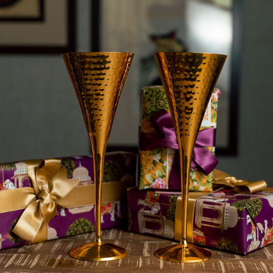 Purple Bird 'Jashn' Gold Plated Cocktail Glasses (Two Glasses)