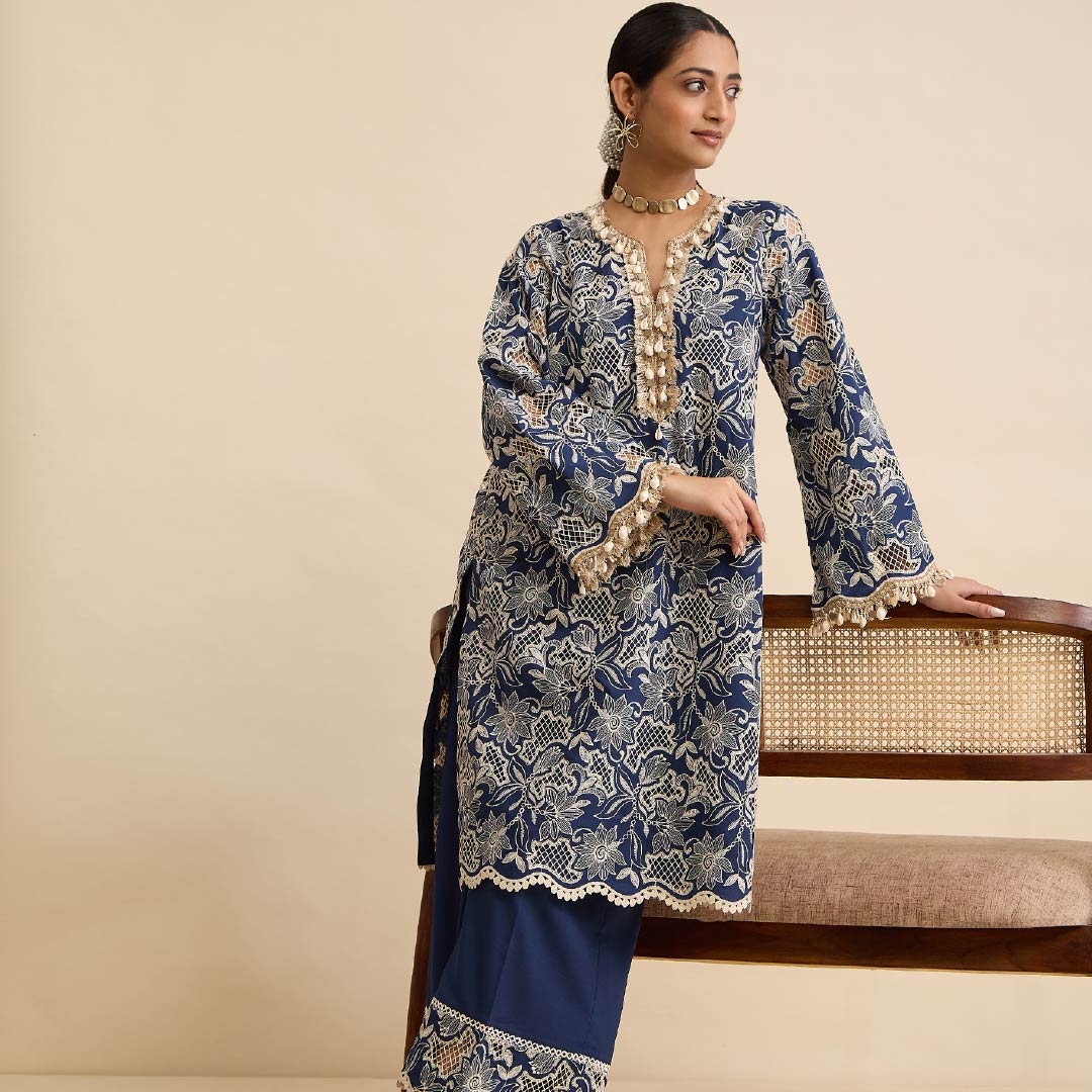 Rajbari Kurta and Pant Set