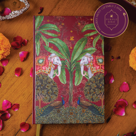 Purple Bird 'Maharani Baagh' Hardbound Notebook