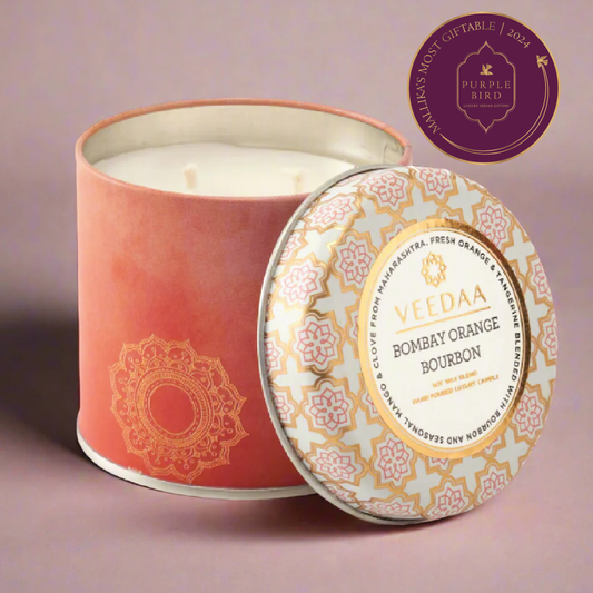 Veedaa Bombay Orange Bourbon Mason Tin Candle