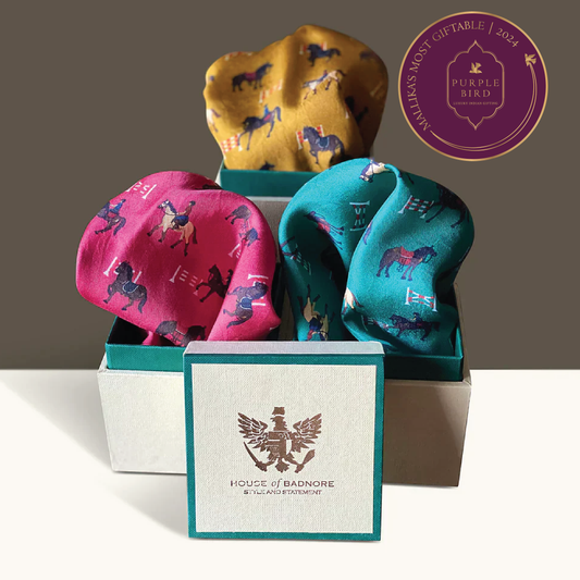 House of Badnore Stallion and Steed Pocket Square - Aqua