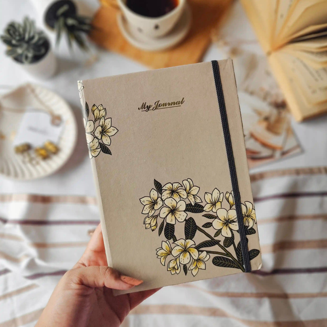 Roohani Rang  Ruled Journal (Plumeria Beige)