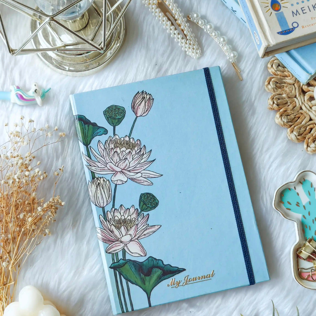 Roohani Rang  Ruled Journal (Lotus Sky Blue)