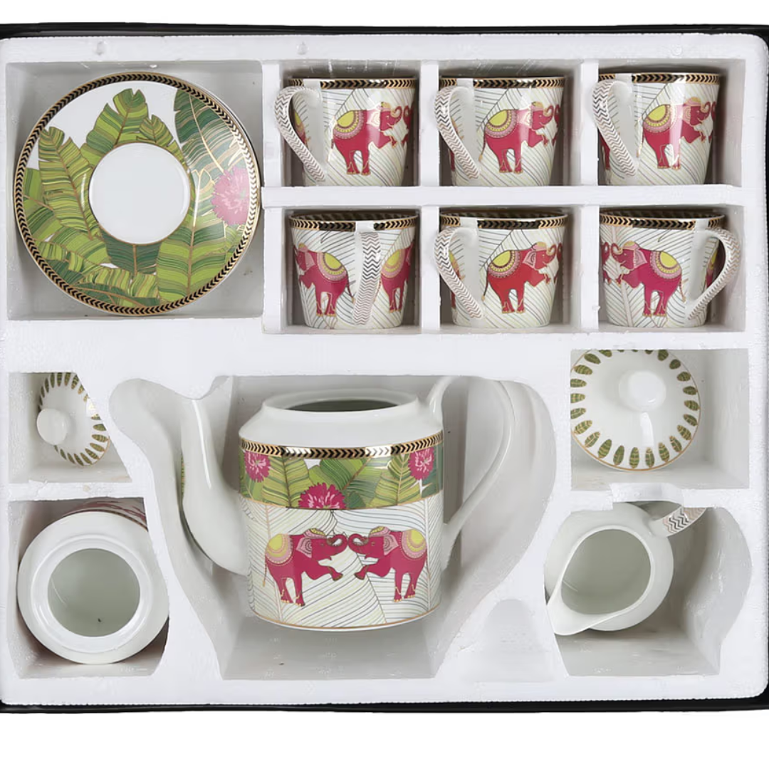 India Circus Tropical Tusker Tea Cup & Saucer Set