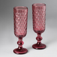 India Circus Merlot Embossed Champagne Glasses (Set of 2)