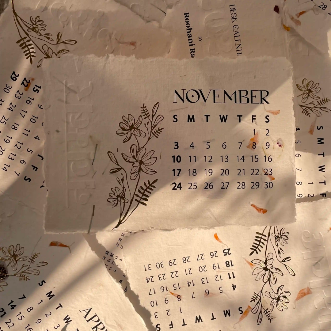 Roohani Rang 2025 Petals Desk Calendar