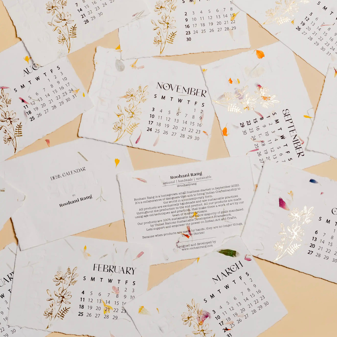 Roohani Rang 2025 Petals Desk Calendar