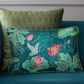 Kainaat Padma Crane Cushion Cover (Aqua Slim)