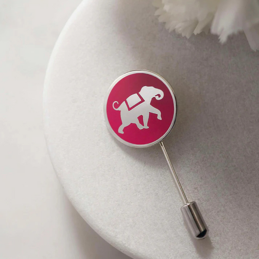 Khatu Pink Elephant Lapel Pin