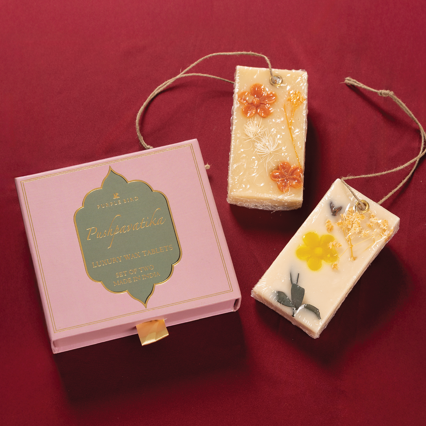 Purple Bird Pushpavatika Luxury Wax Tablet - Lemongrass (Set of Two)