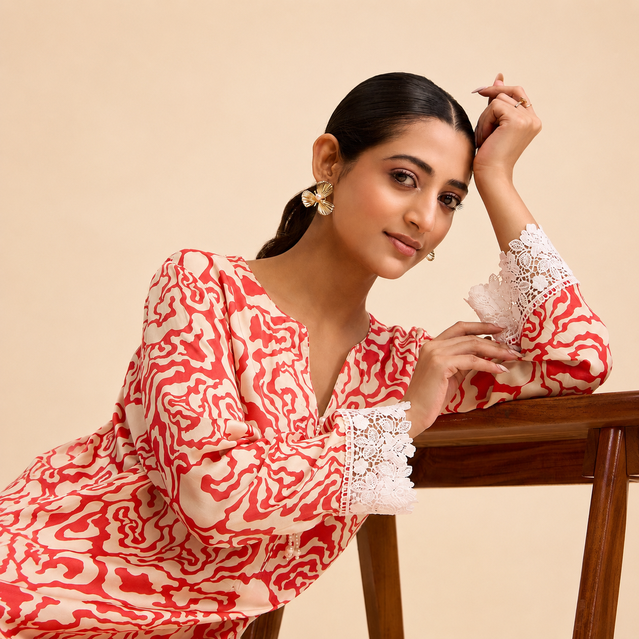 Krishnchura Kurta and Pant Set