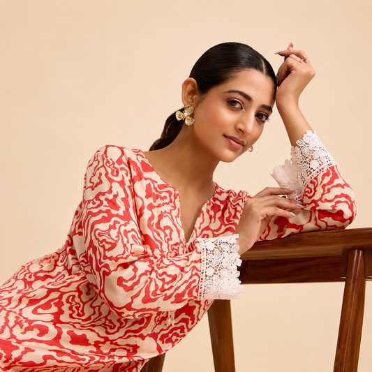 Krishnchura Kurta and Pant Set