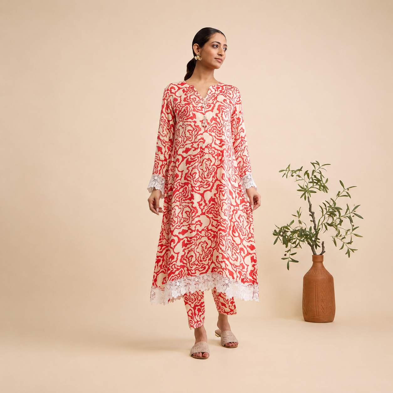 Krishnchura Kurta and Pant Set
