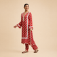 Alpona Kurta and Pant Set - Laal