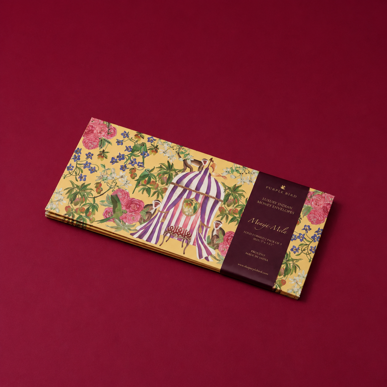Purple Bird 'Mango Mela' Money Envelope (Pack of 5)