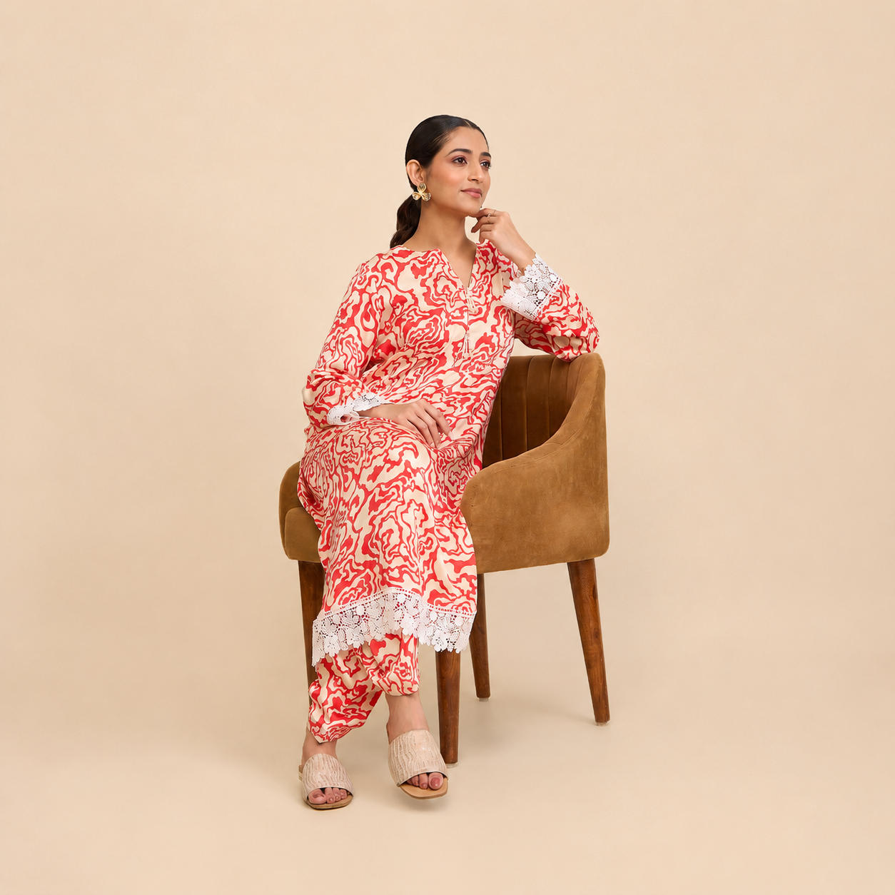 Krishnchura Kurta and Pant Set