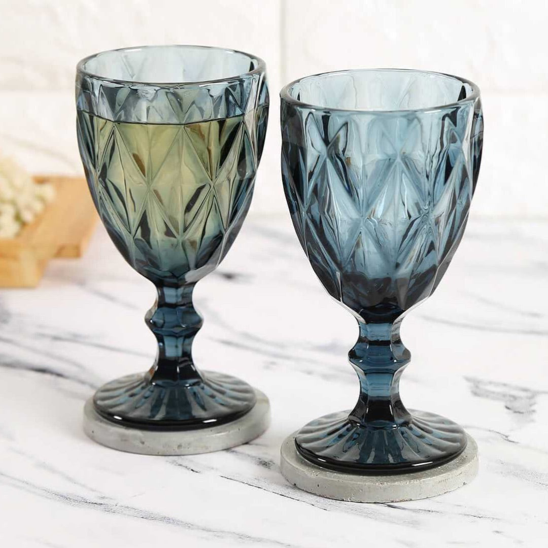 India Circus Blue Wine Glasses (set of 2)