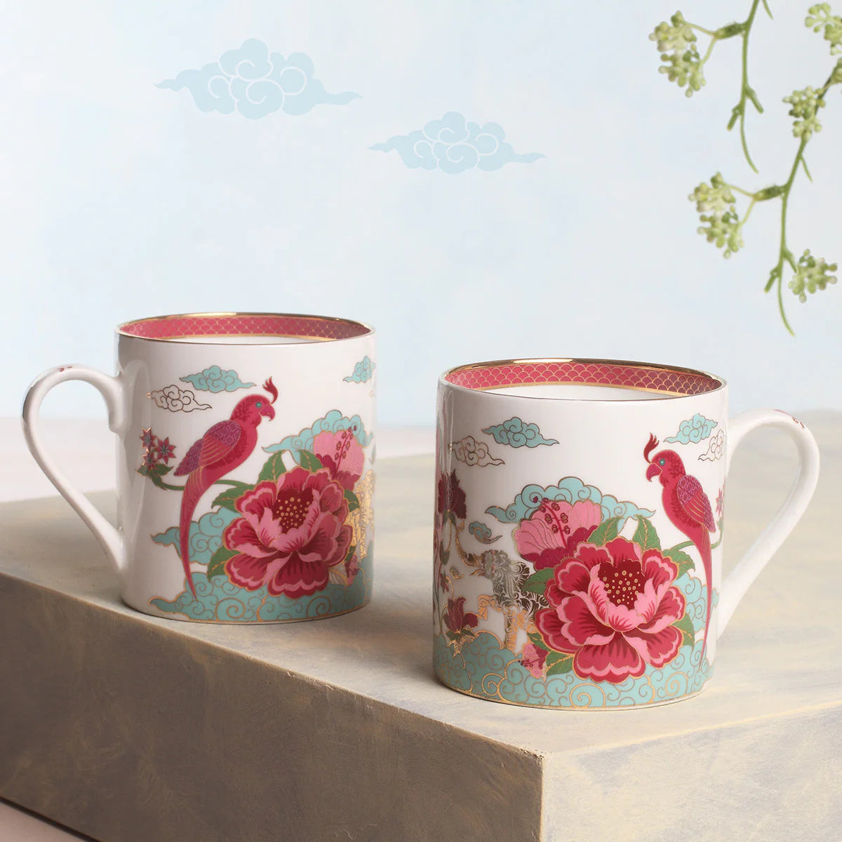 Kainaat Saryu Parrot Mug (Set of 2)