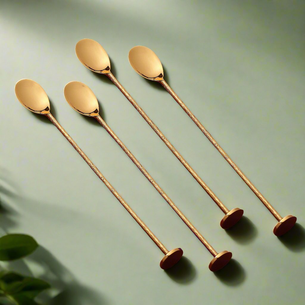 Purple Bird 'Jashn' Gold Plated Stirrer (Four Stirrers)