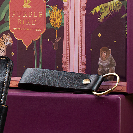 The Messy Corner Black Vegan Leather Keychain